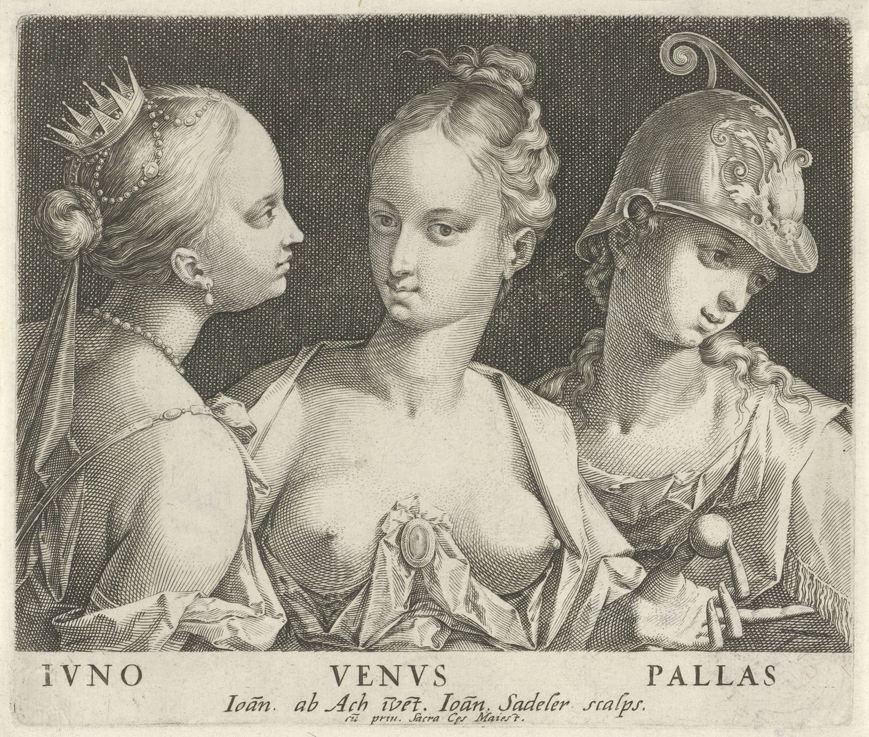 Juno, Venus en Minerva door Johann Sadeler (I)