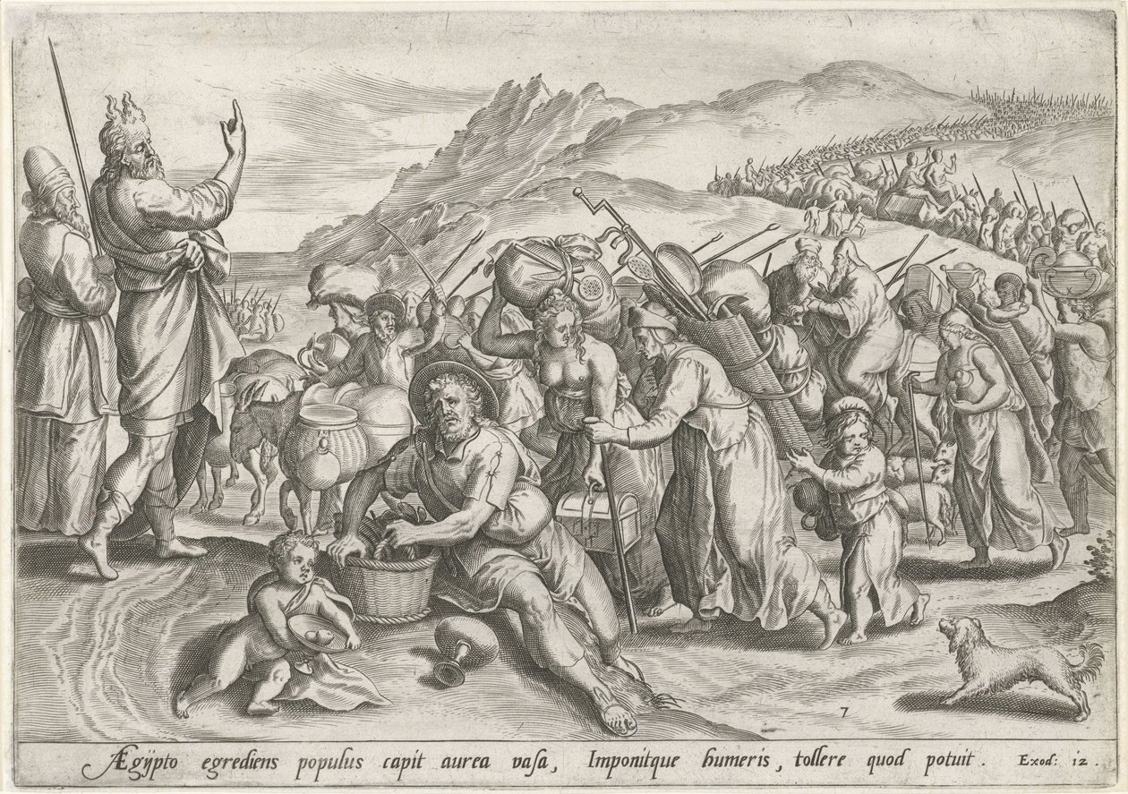 Uittocht uit Egypte door Johann Sadeler (I)