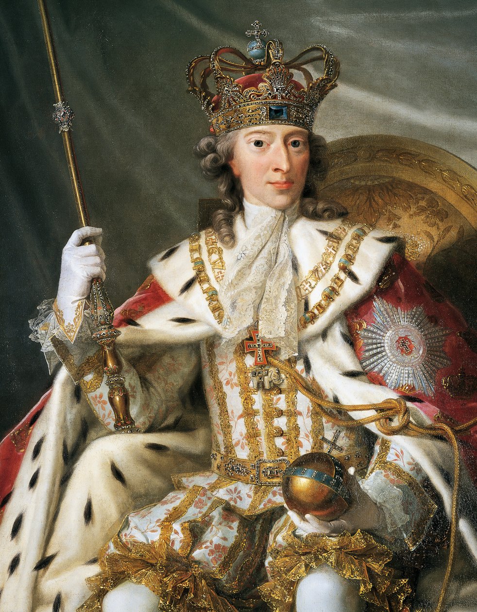 Portret van Christiaan VI van Denemarken door Johann Salomon Wahl