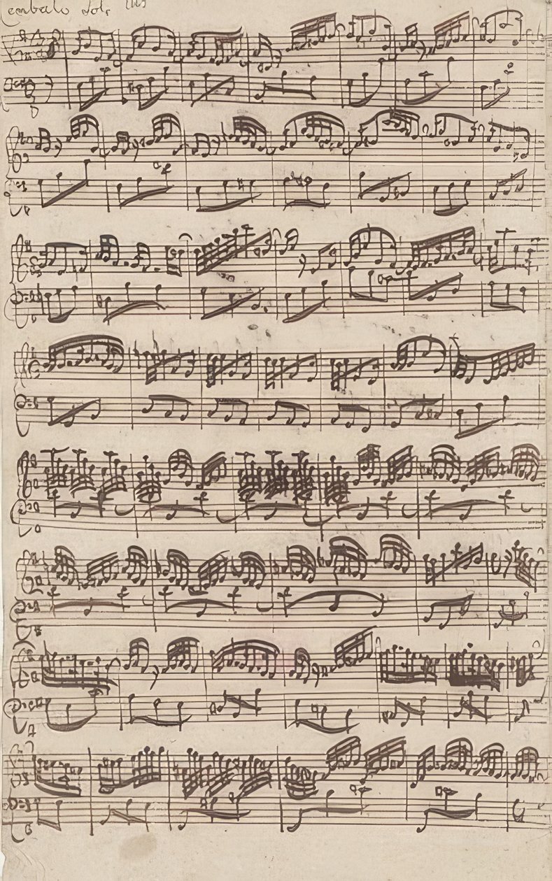 Allegro (cembalo solo) uit de eerste versie van de sonate nr. 6 G-Dur voor viool en obligaat cembalo door Johann Sebastian Bach