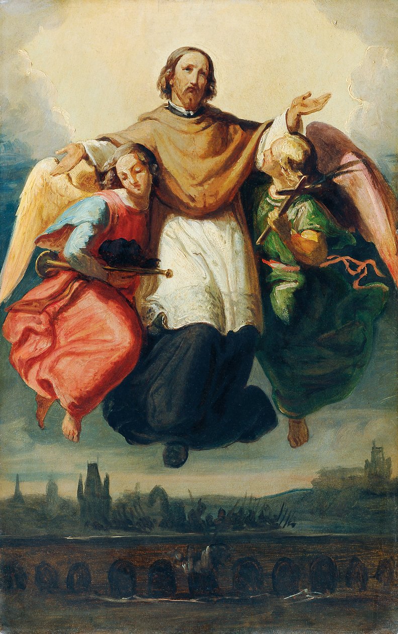 Glorie van de heilige Johannes van Nepomuk door Johann  Till der Jüngere