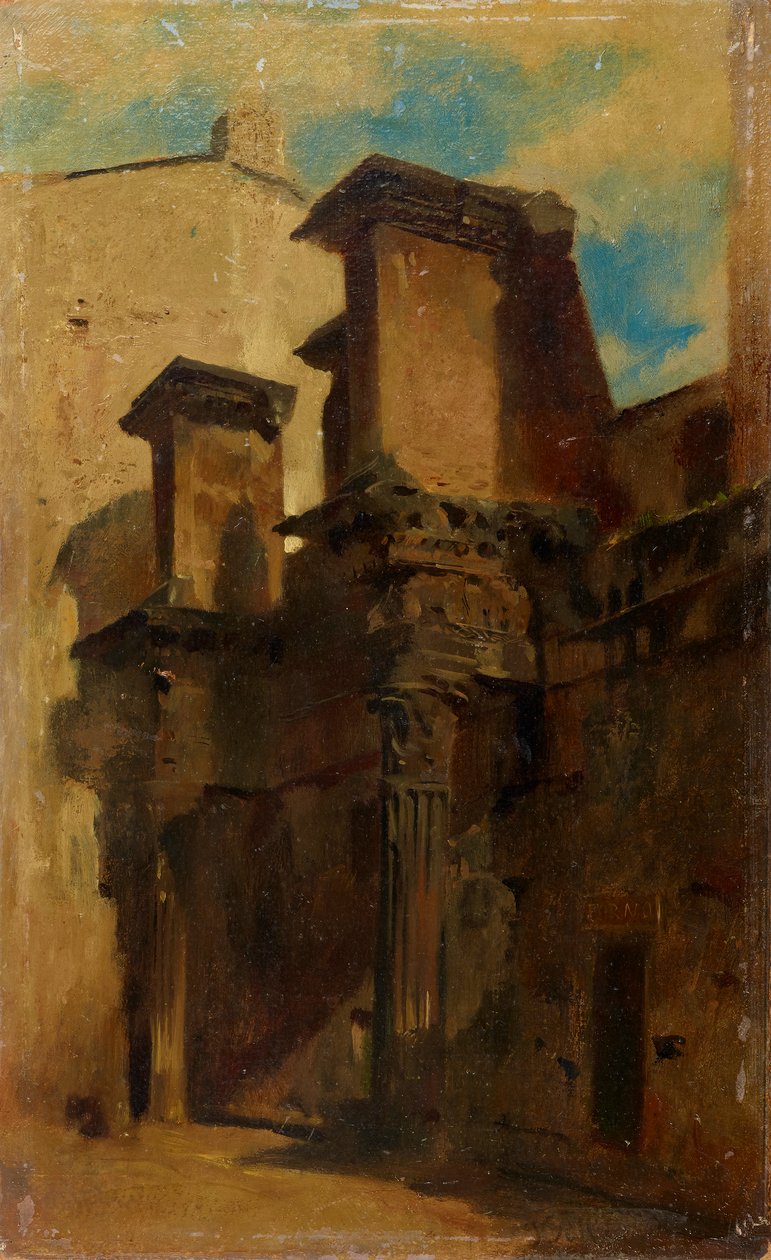 Zuilen van het Nerva-forum (Forum Transitorium) in Rome door Johann  Till der Jüngere