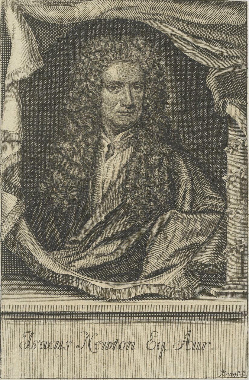 Portret van Sir Isaac Newton 1642-1727, 1715 door Johann Ulrich Krauss