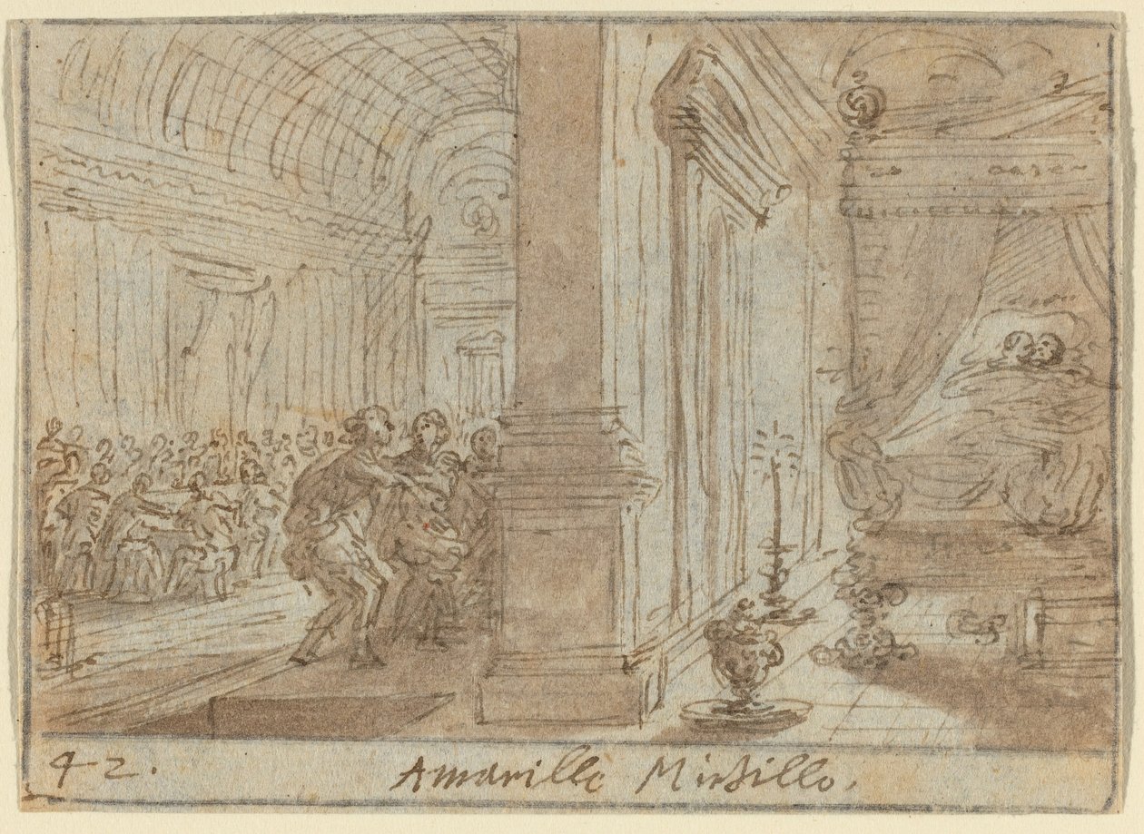 Amarilli en Mirtillo door Johann Wilhelm Baur