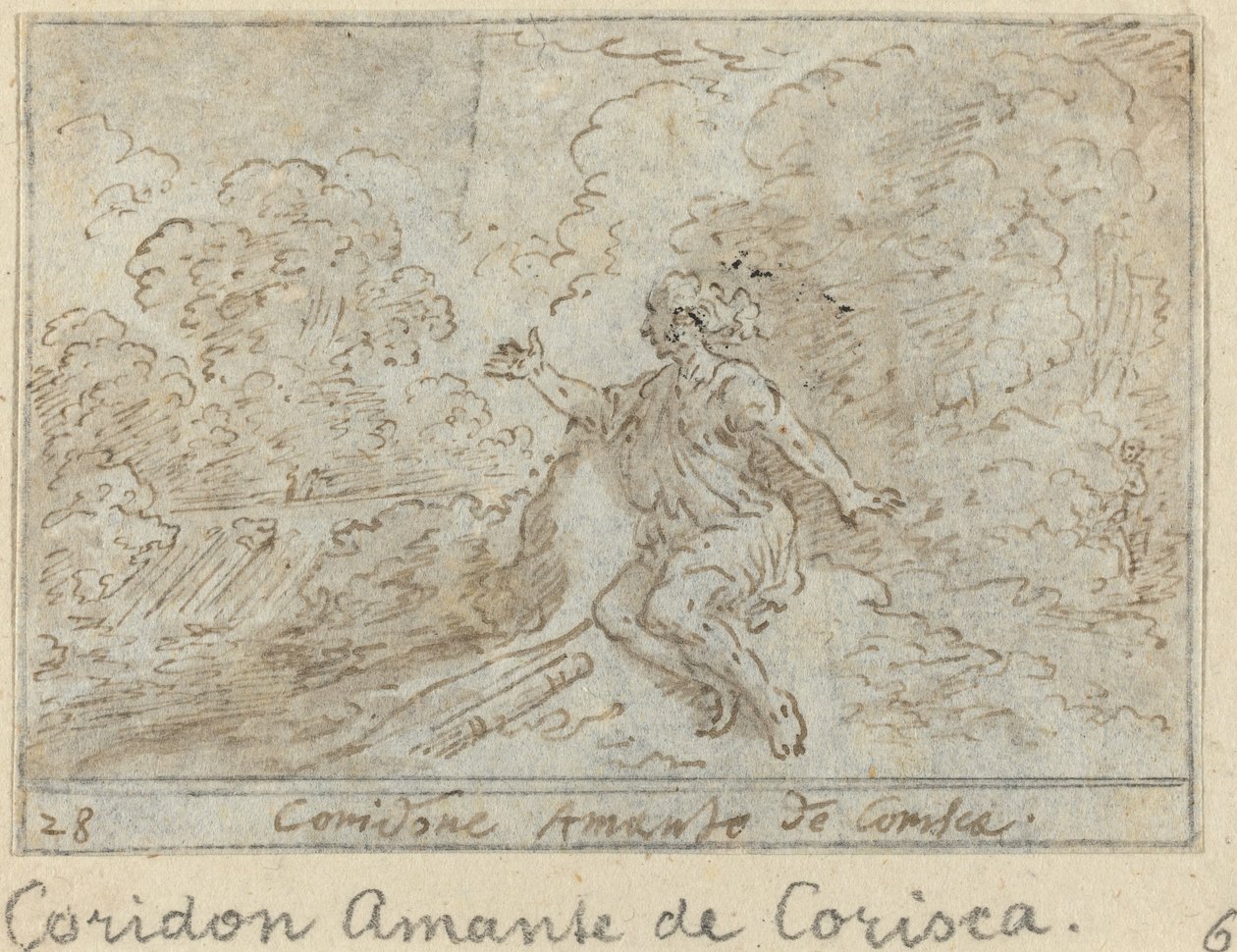 Coridone, minnaar van Corisca door Johann Wilhelm Baur