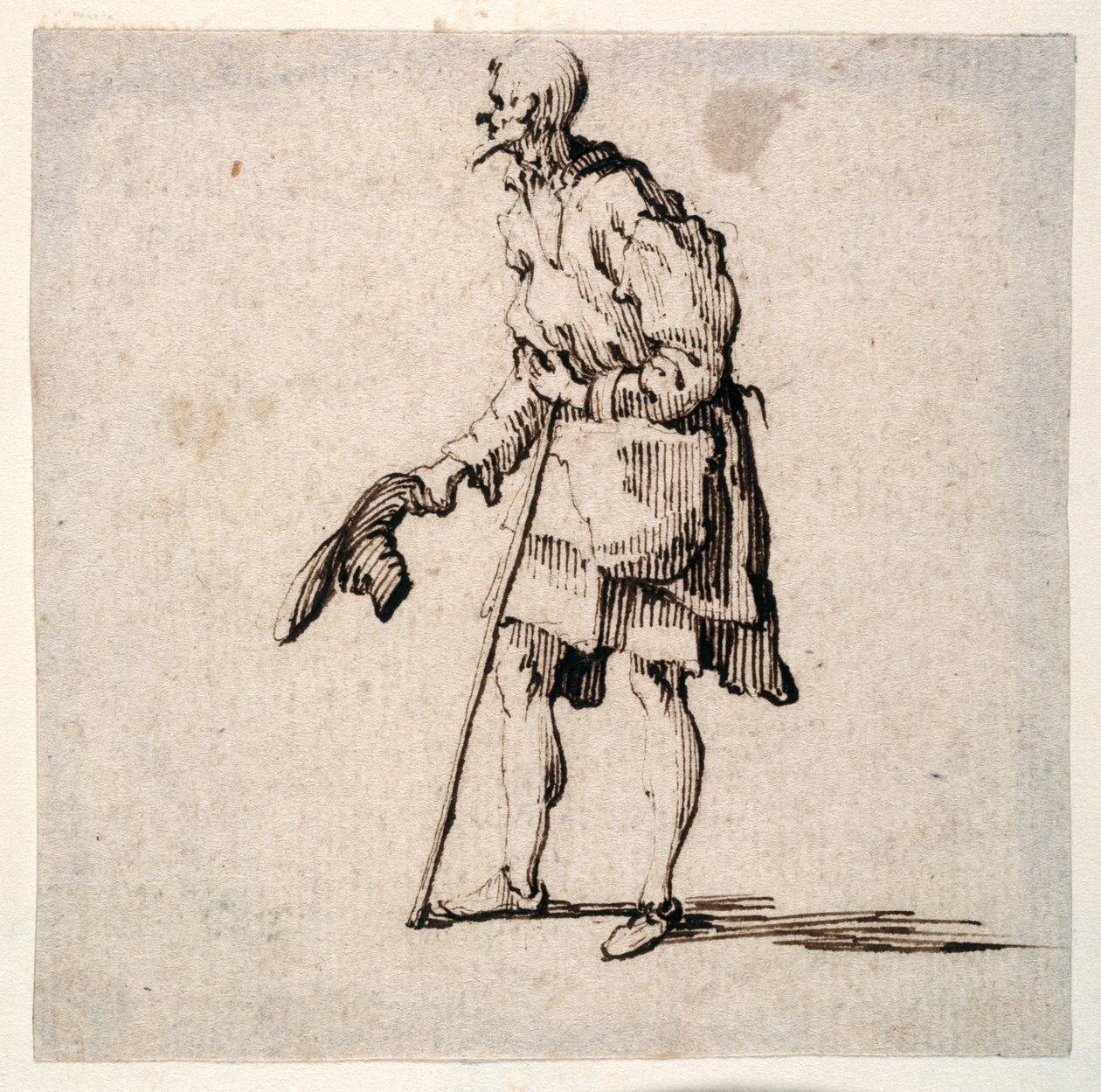 Plattelandsman die zijn hoed afneemt door Johann Wilhelm Baur