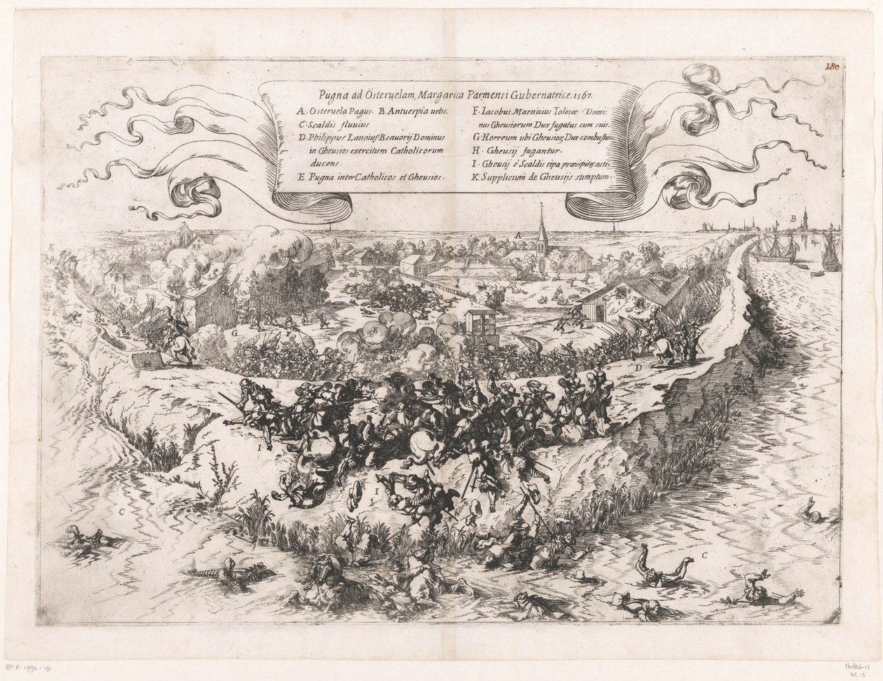 Slag bij Oosterweel, 1567 door Johann Wilhelm Baur