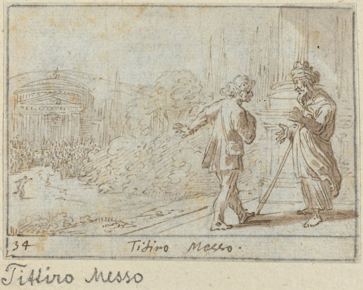 Titiro en Messo, 1640 door Johann Wilhelm Baur