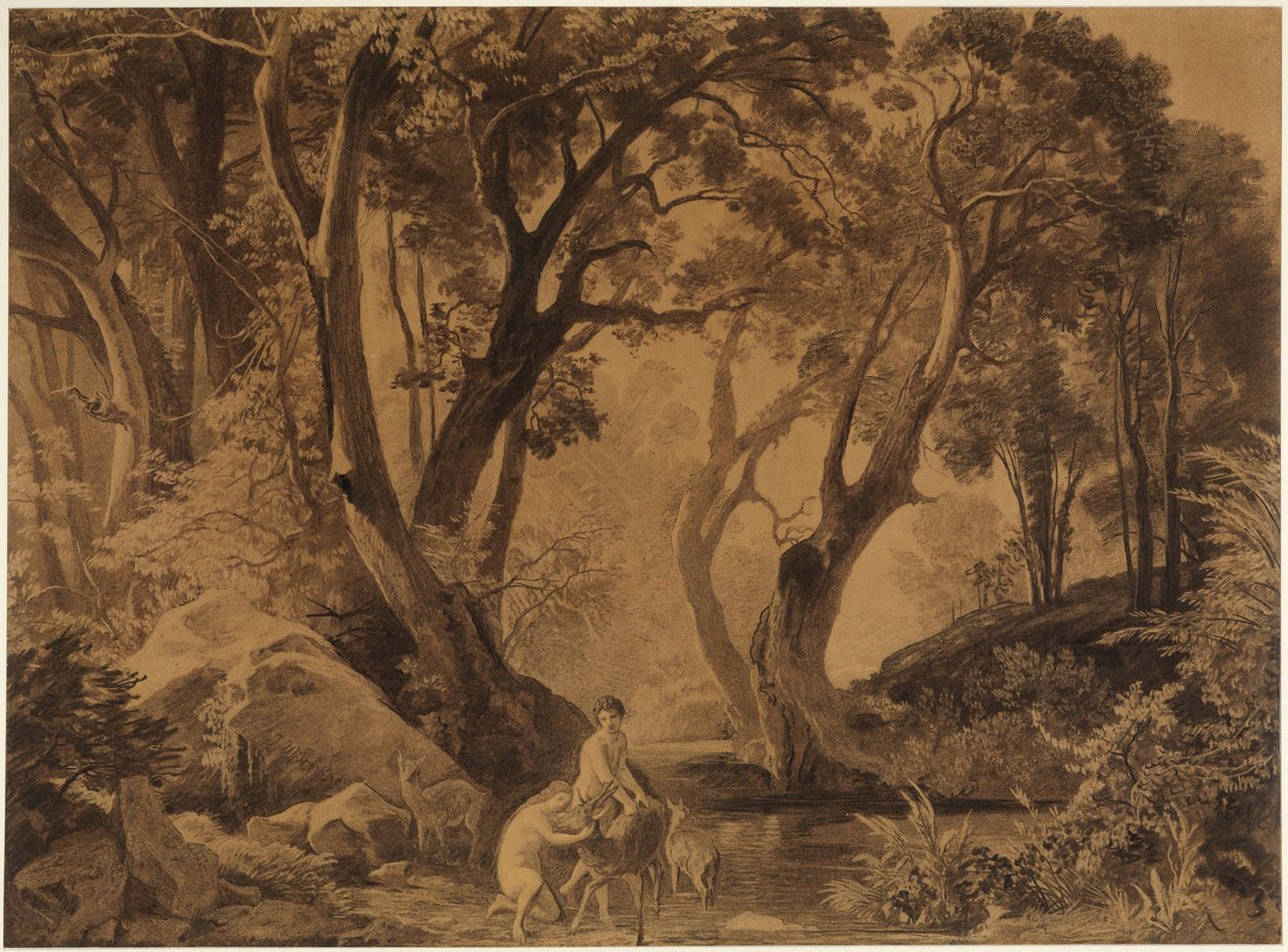 Het binnenste van een oerbos (In het paradijs II) door Johann Wilhelm Schirmer