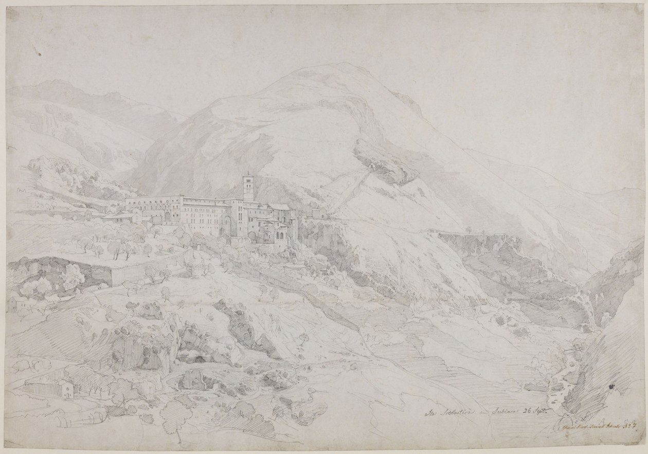 Klooster van Sint-Scholastica in Subiaco door Johann Wilhelm Schirmer