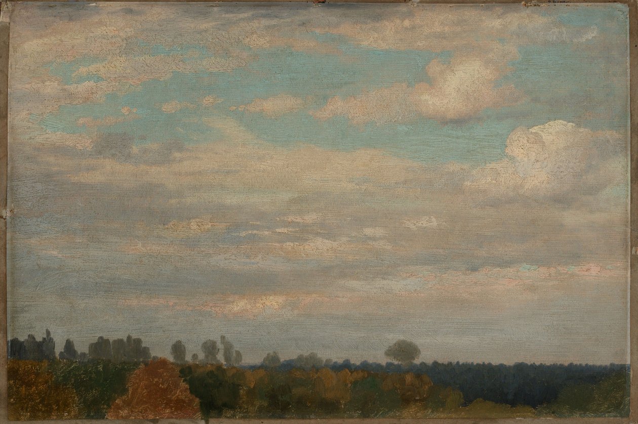 Wolken boven een herfstbos door Johann Wilhelm Schirmer
