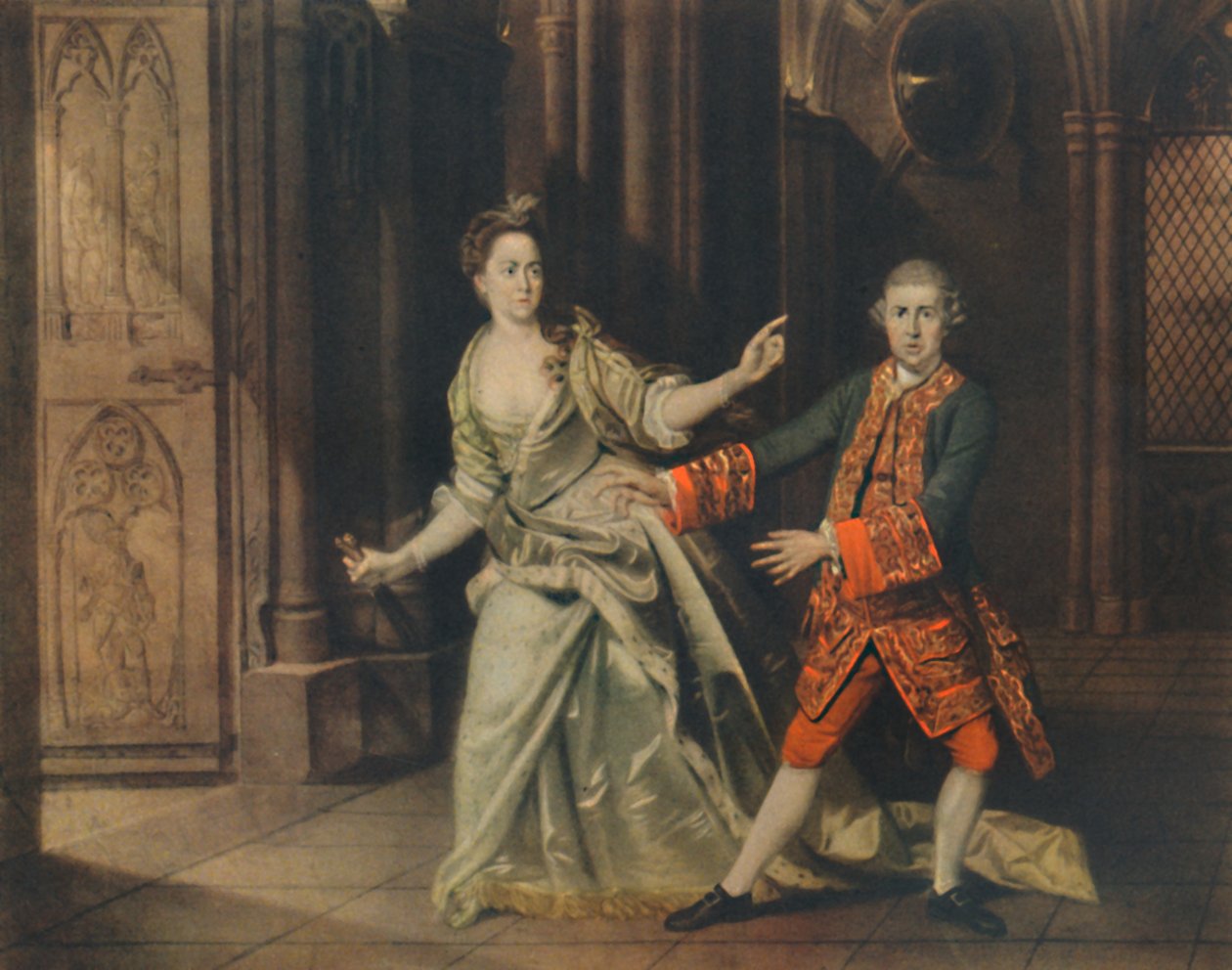 David Garrick en mevrouw Pritchard als Macbeth en Lady Macbeth, 1768 door Johan Joseph Zoffany