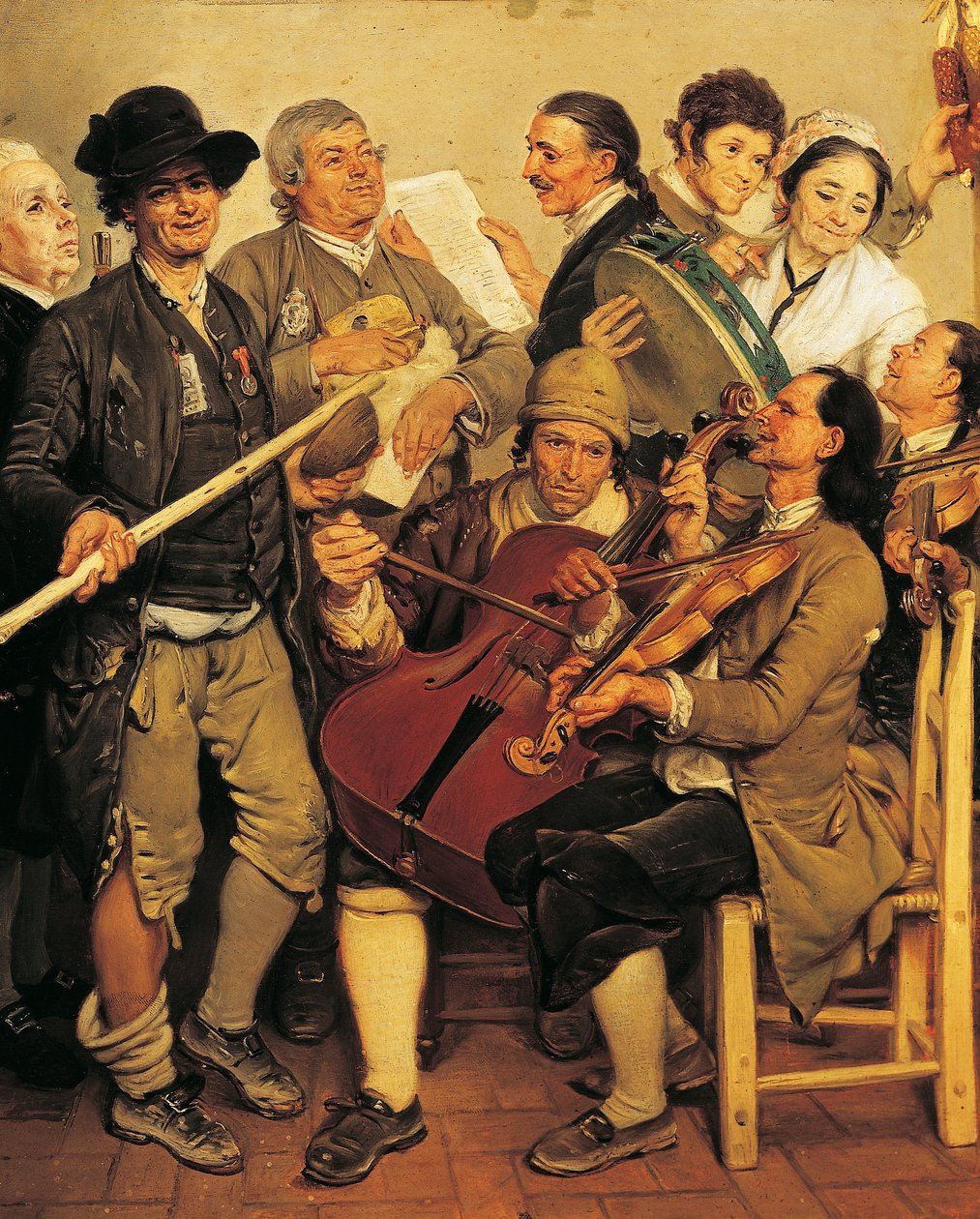 Scartocciata (muzikanten op festival voor oogst van maïs nabij Parma) door Johann Zoffany