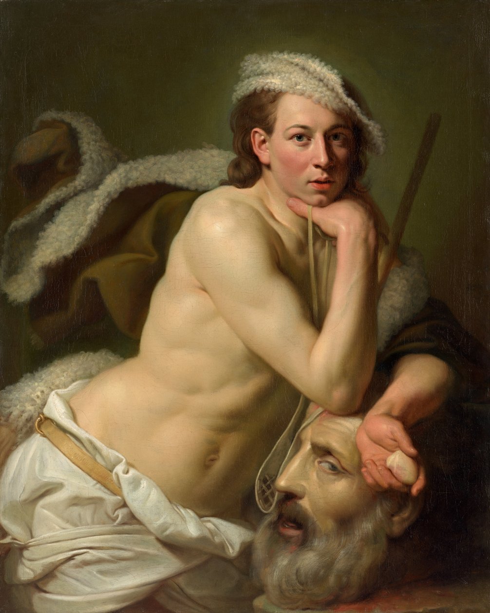 Zelfportret als David met het hoofd van Goliath door Johann Zoffany