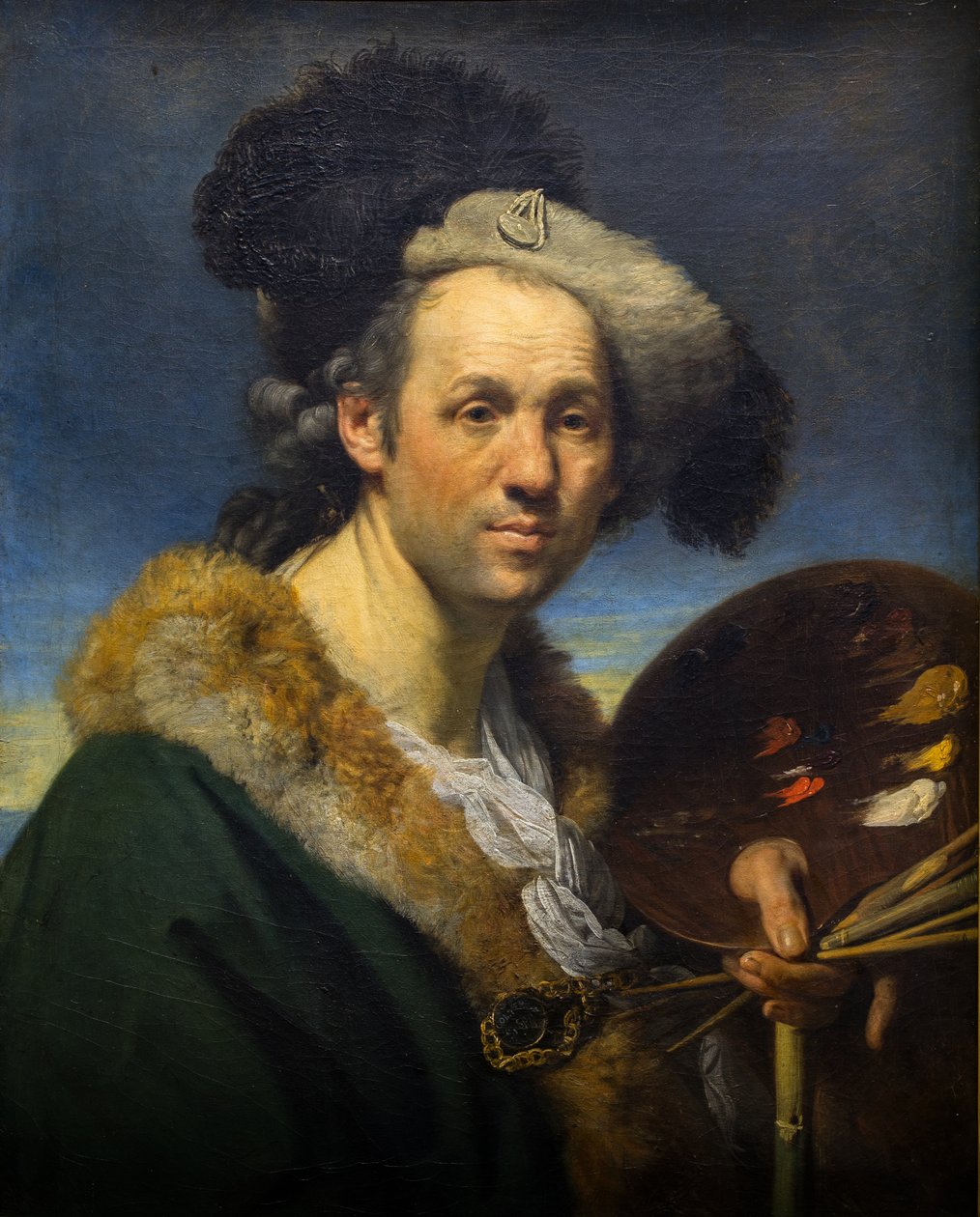 Zelfportret met palet door Johann Zoffany