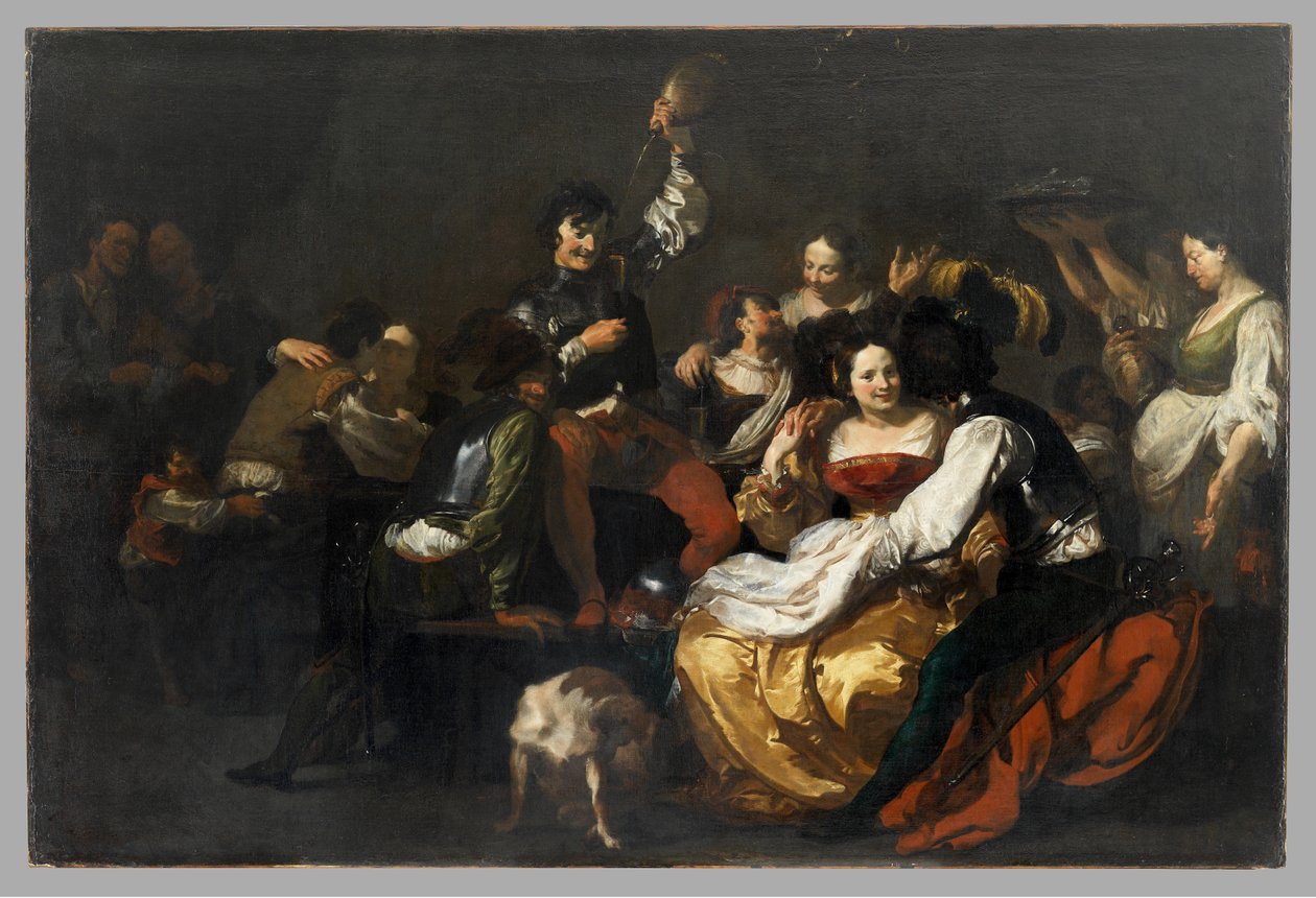 Revelry met soldaten en prostituees door Johann after Liss or Lis or von Lys