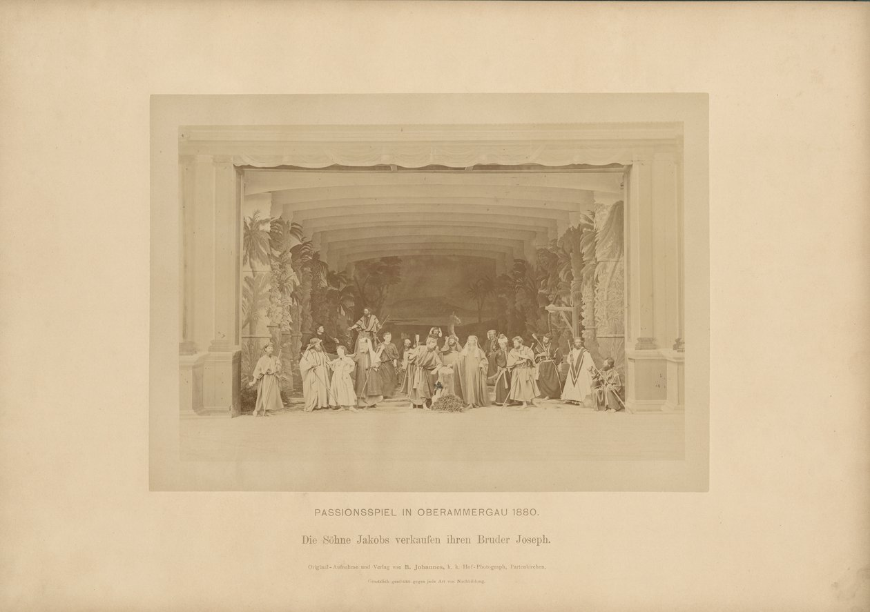 Passiespel van Ober-Ammergau - De zonen van Jakob verkopen hun broer Joseph door Johannes Bernhard