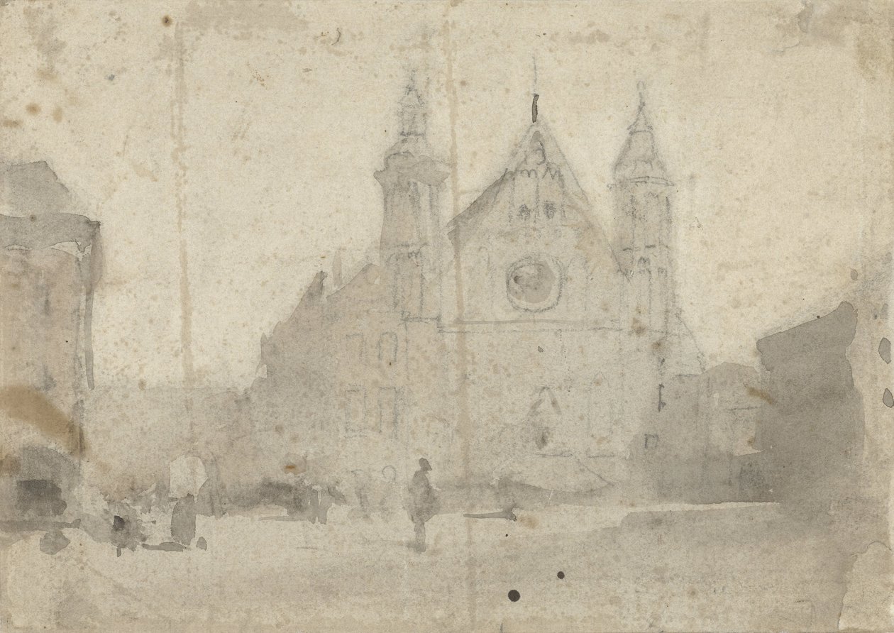 Gezicht op de Ridderzaal aan het Binnenhof door Johannes Bosboom