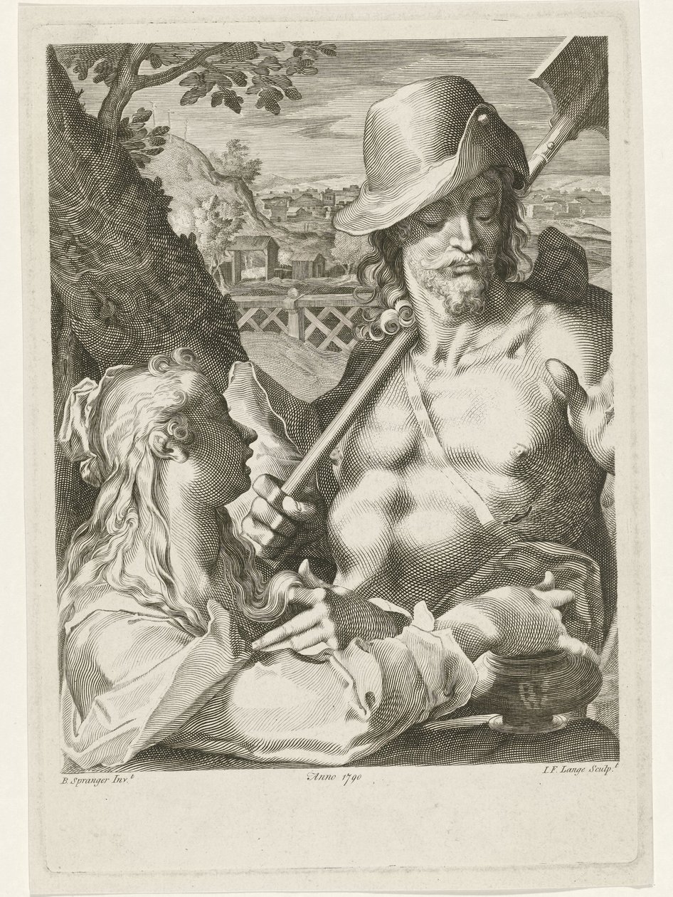 Christus verschijnt als tuinman aan Maria Magdalena door Johannes Fredericus Lange