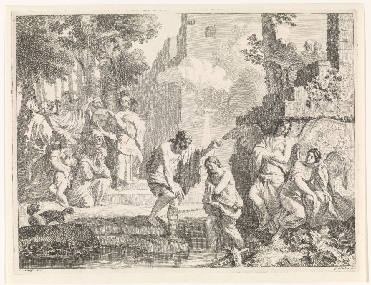 Doop van Christus door Johannes Glauber