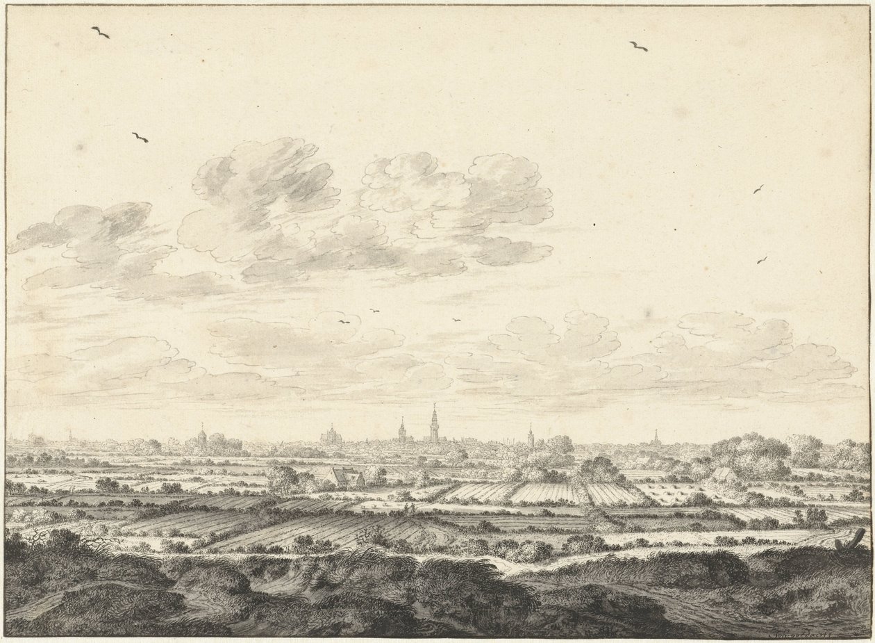 Gezicht op Middelburg door Johannes Goedaert