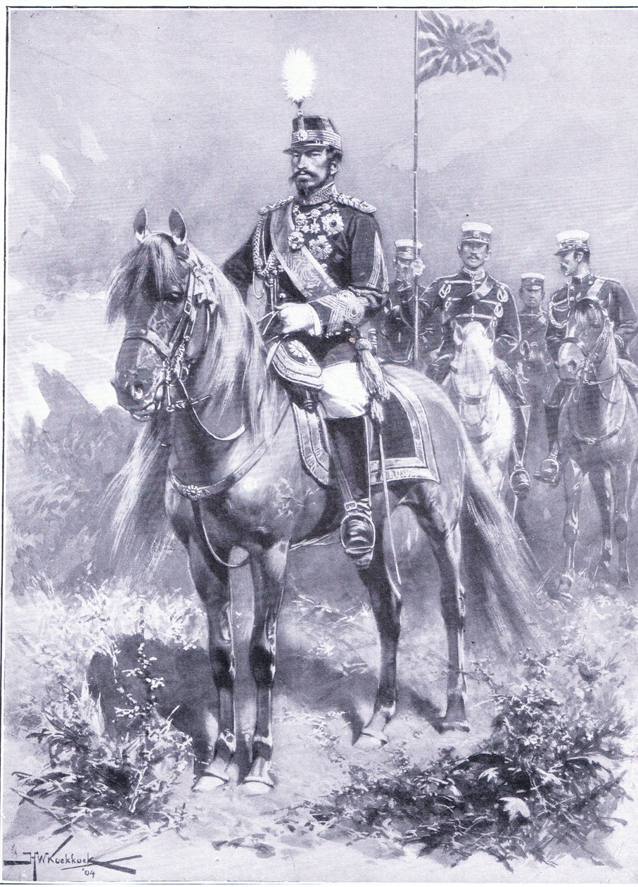 Zijne Keizerlijke Majesteit: De Keizer van Japan, illustratie uit Cassells Geschiedenis van de Russisch-Japanse Oorlog Vol 1, ca. 1900 door Johannes Hermann Barend Koekkoek