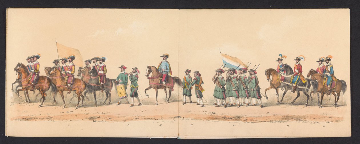 Historische optocht door studenten van de Groningse Hogeschool, 1850 (plaat 2) door Johannes Hermanus van de Weijer