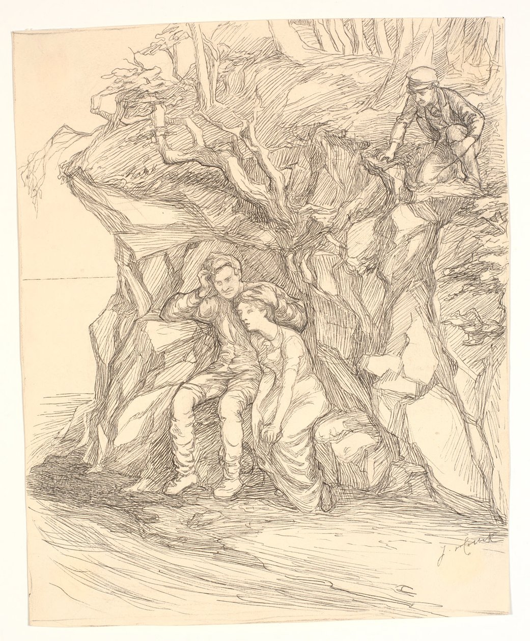 Illustratie voor Alfred Tennyson "Enoch Arden" door Johannes Holbek