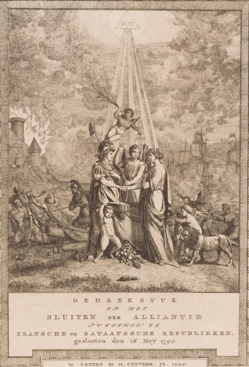 Gedenkstuk op het sluiten van de alliantie tussen de Franse en Bataafse Republieken (16 mei 1795) door Johannes Huibert Prins