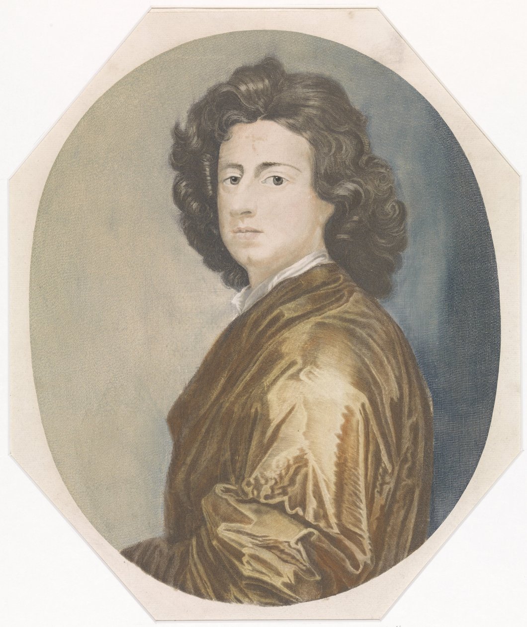 Portret van de schilder Gottfried Kneller door Johannes Jacobsz van den Aveele (attributed to)