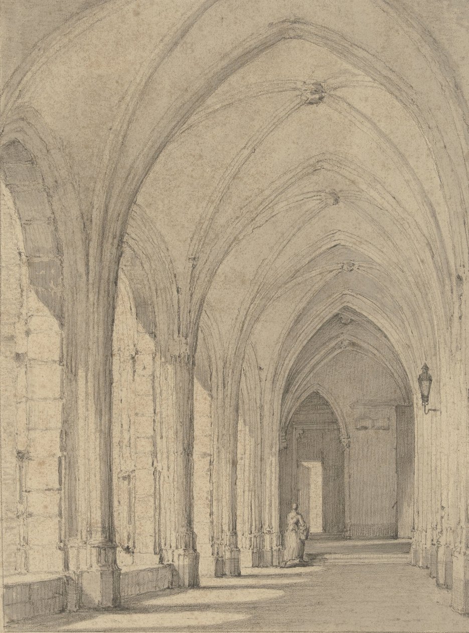 Kloostergang bij de Domkerk te Utrecht door Johannes Jelgerhuis
