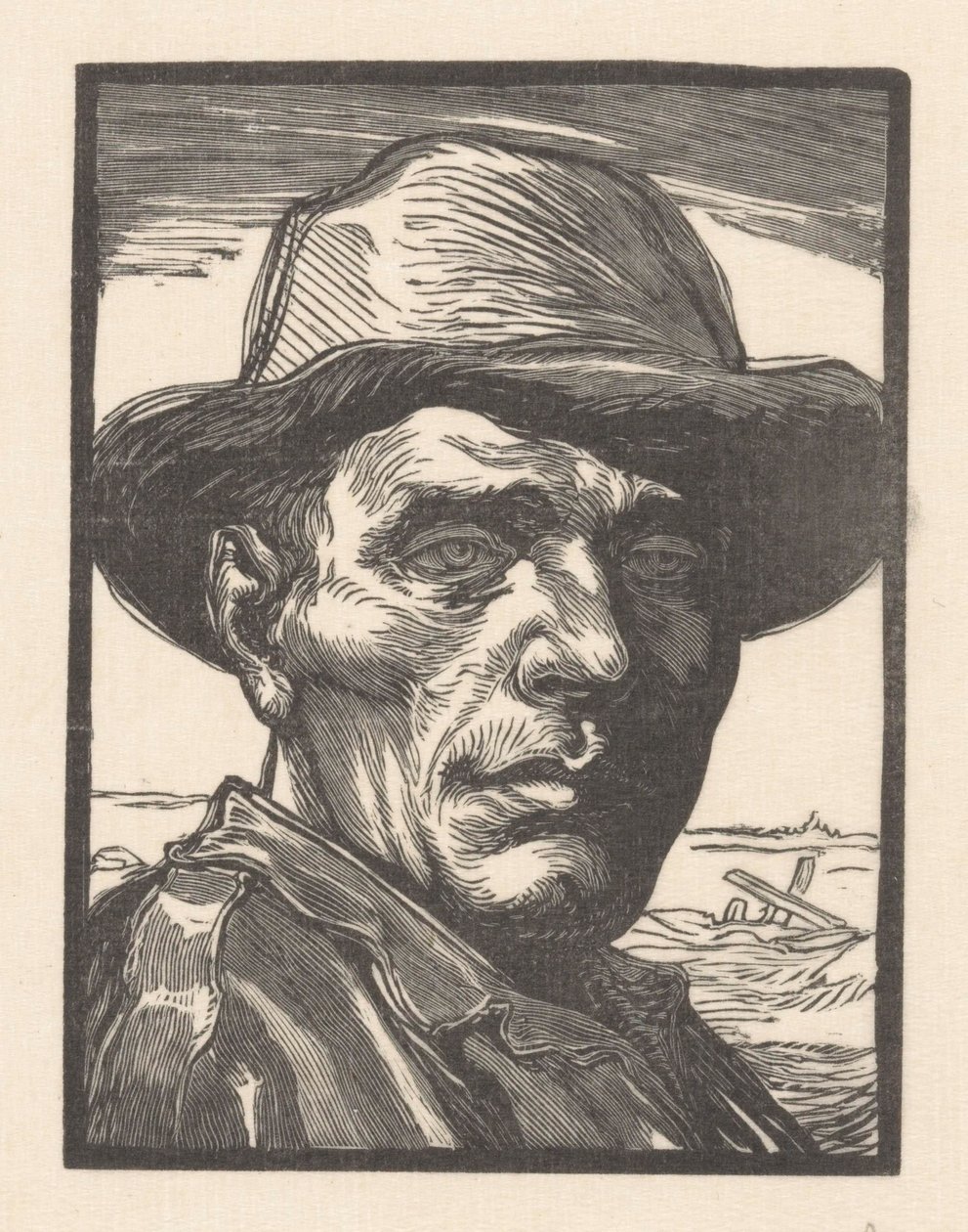 Portret van een onbekende man door Johannes Josephus Aarts (signed by artist)