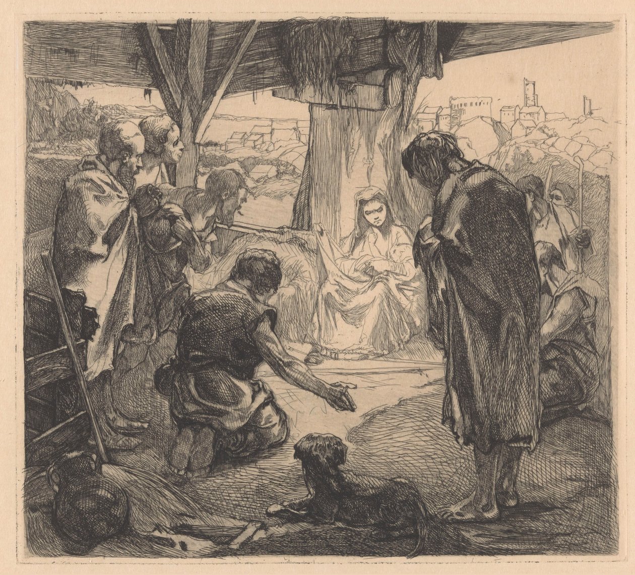 Aanbidding der herders door Johannes Josephus Aarts