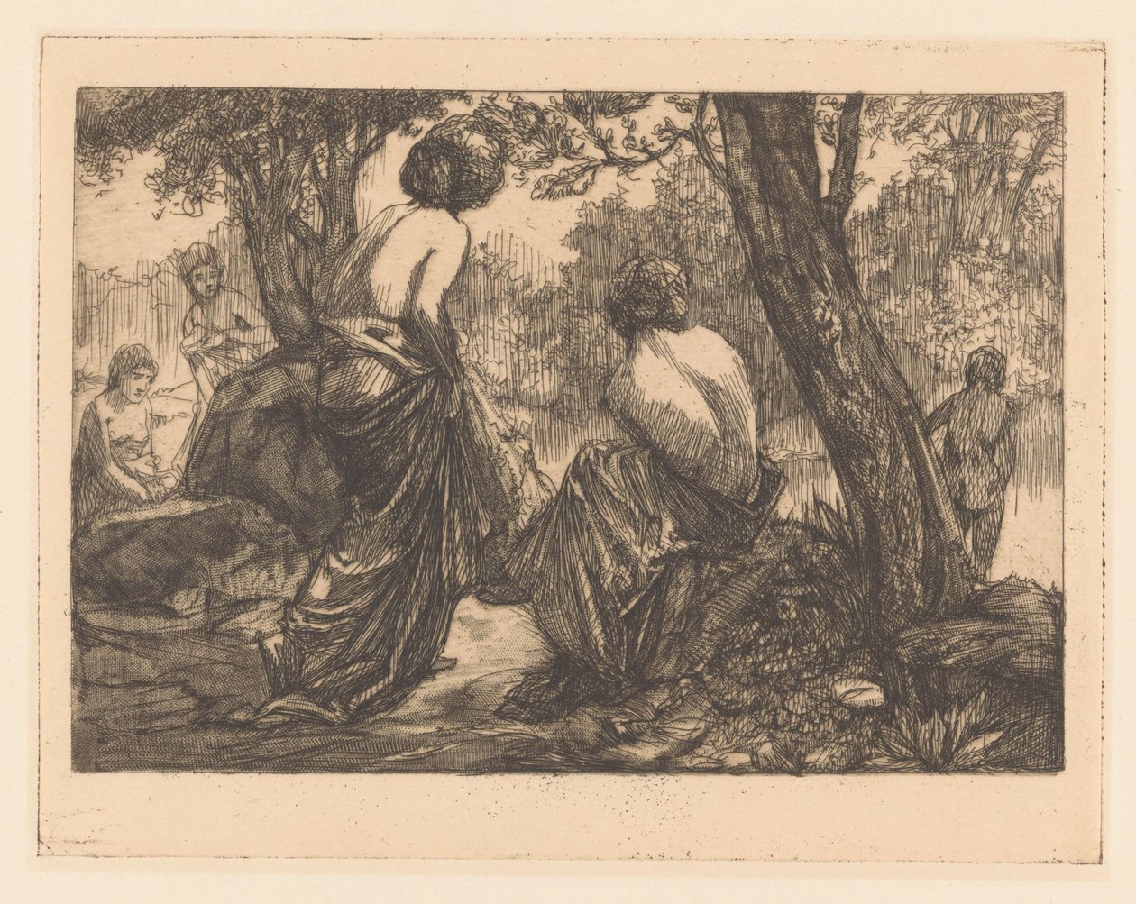 Badende vrouwen door Johannes Josephus Aarts