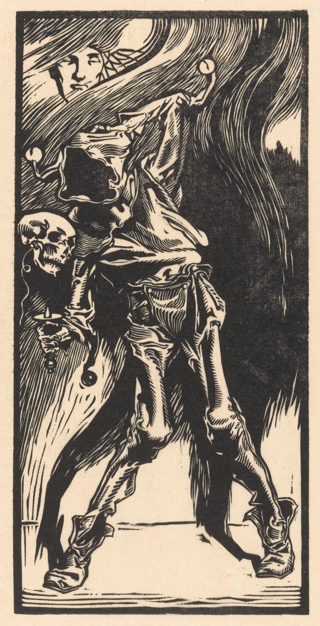 De Dood als harlekijn, bilboquet spelend door Johannes Josephus Aarts