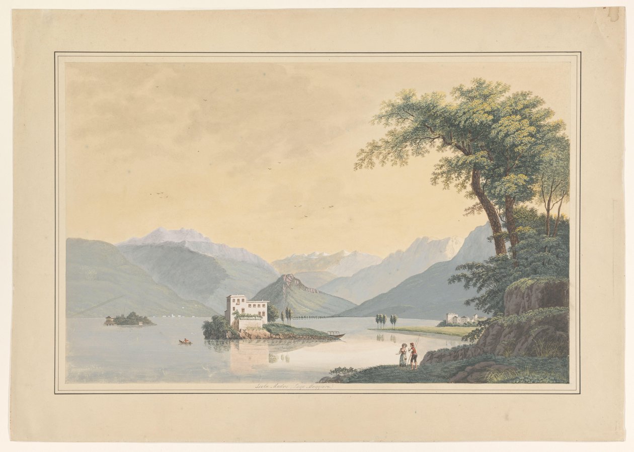 Gezicht op de Isola Madre in de Lago Maggiore door Johannes Josephus Aarts