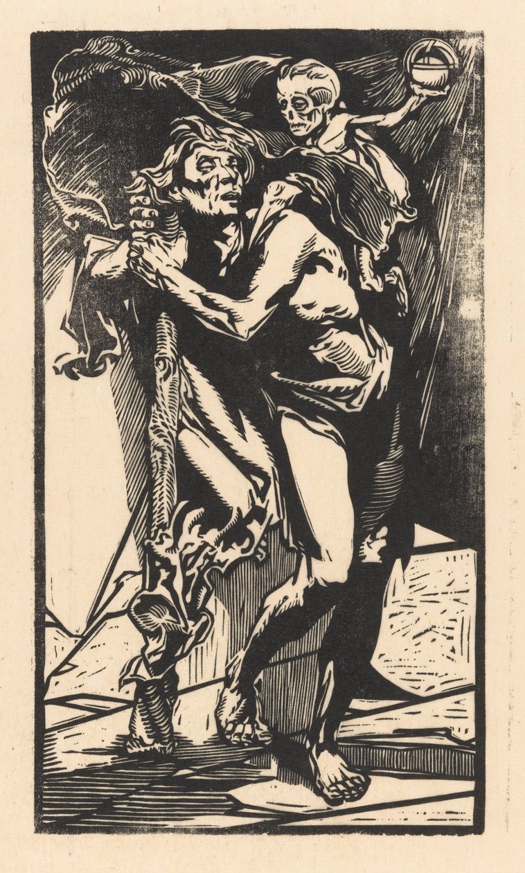 Man met de Dood op zijn rug door Johannes Josephus Aarts