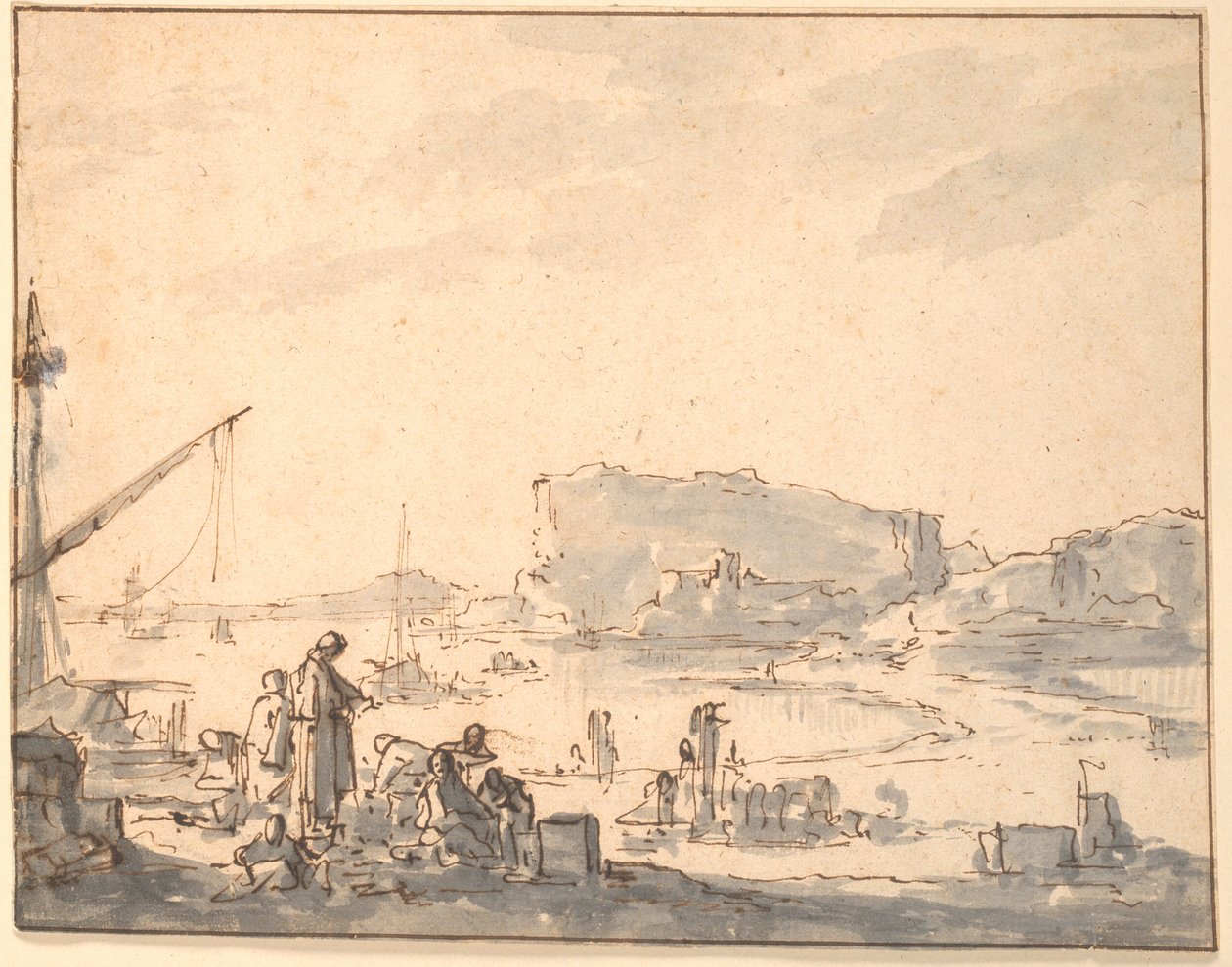 Havenlandschap door Johannes Lingelbach