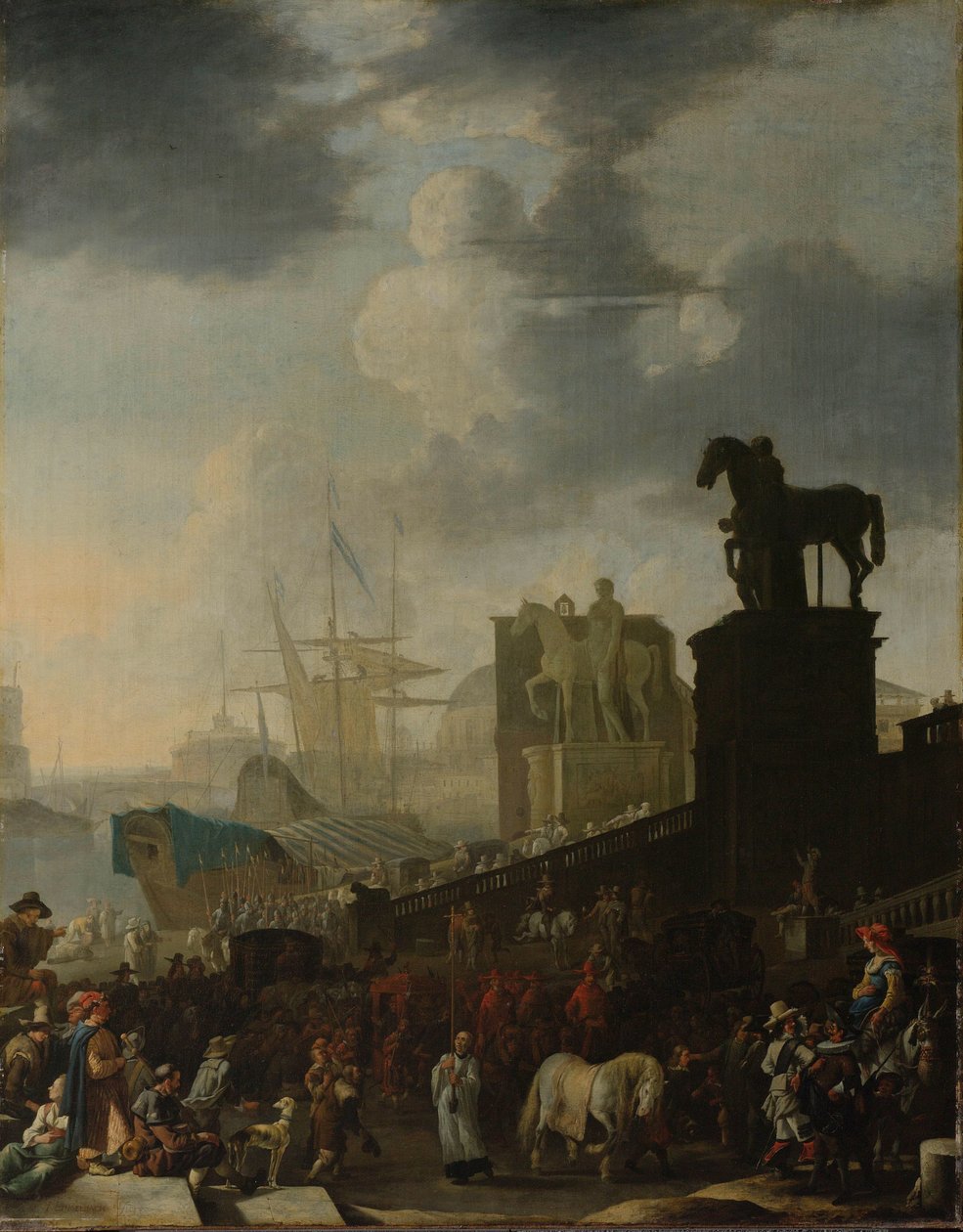 De Beklimming van het Capitool met het Grijze Paard van de Nieuwgekozen Paus door Johannes Lingelbach