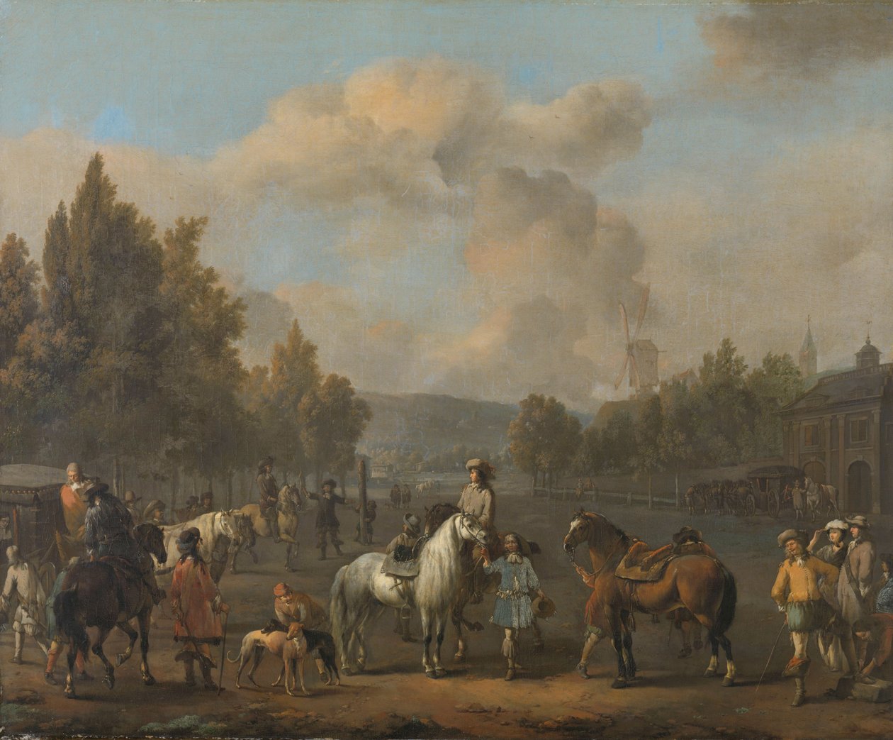 De Manege door Johannes Lingelbach