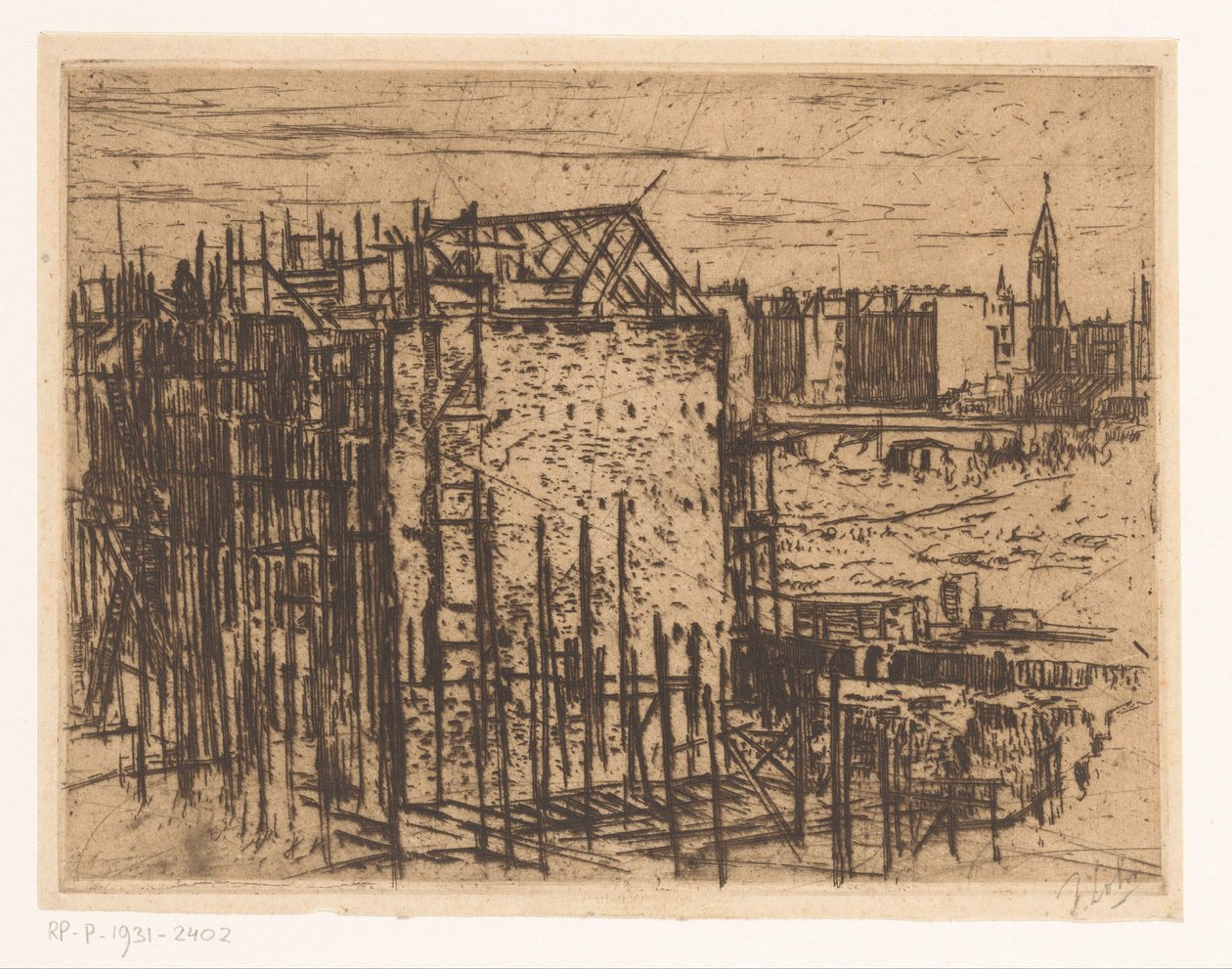 Huizen in aanbouw door Johannes Löhr