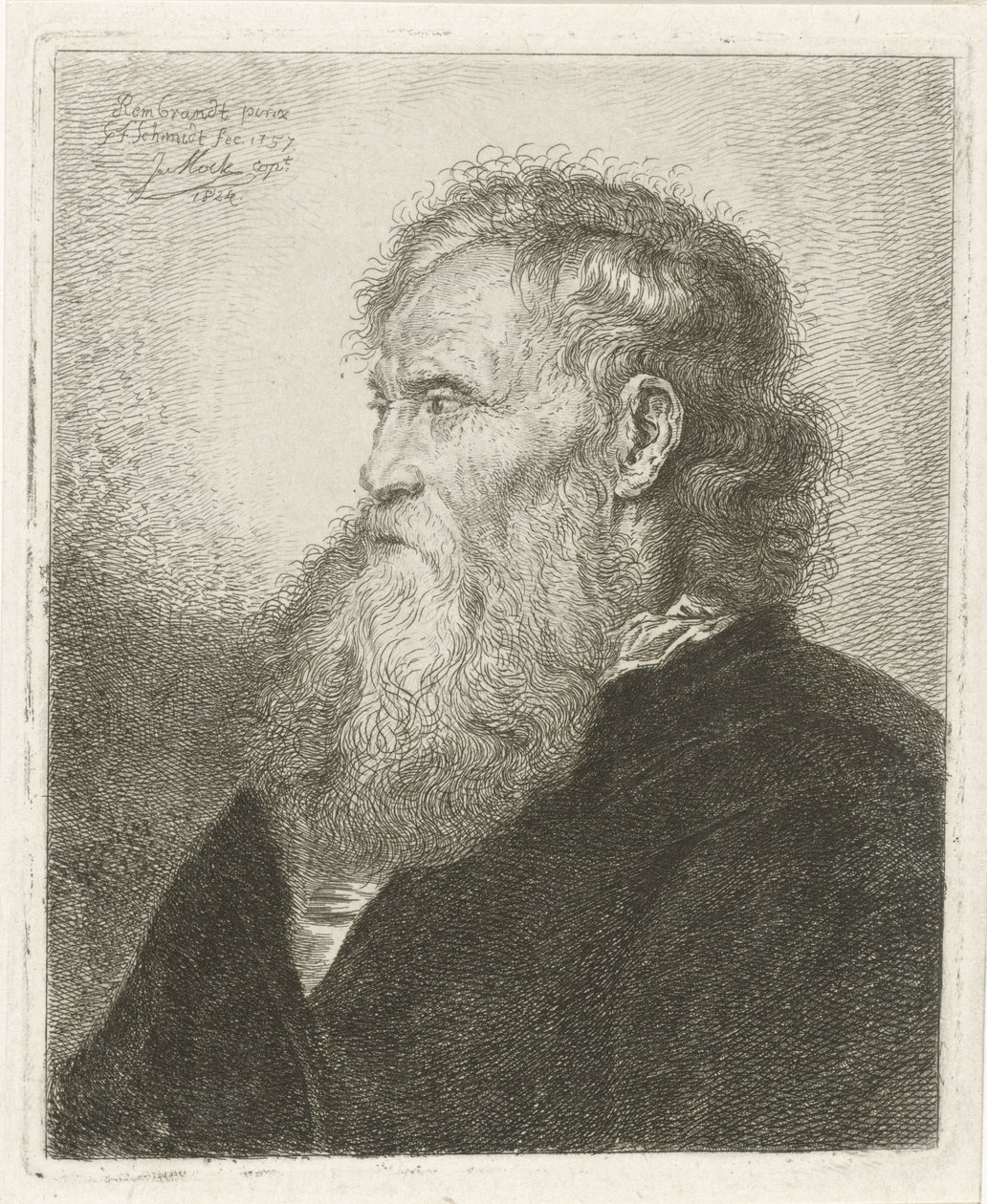 Portret van een oude man met baard door Johannes Mock