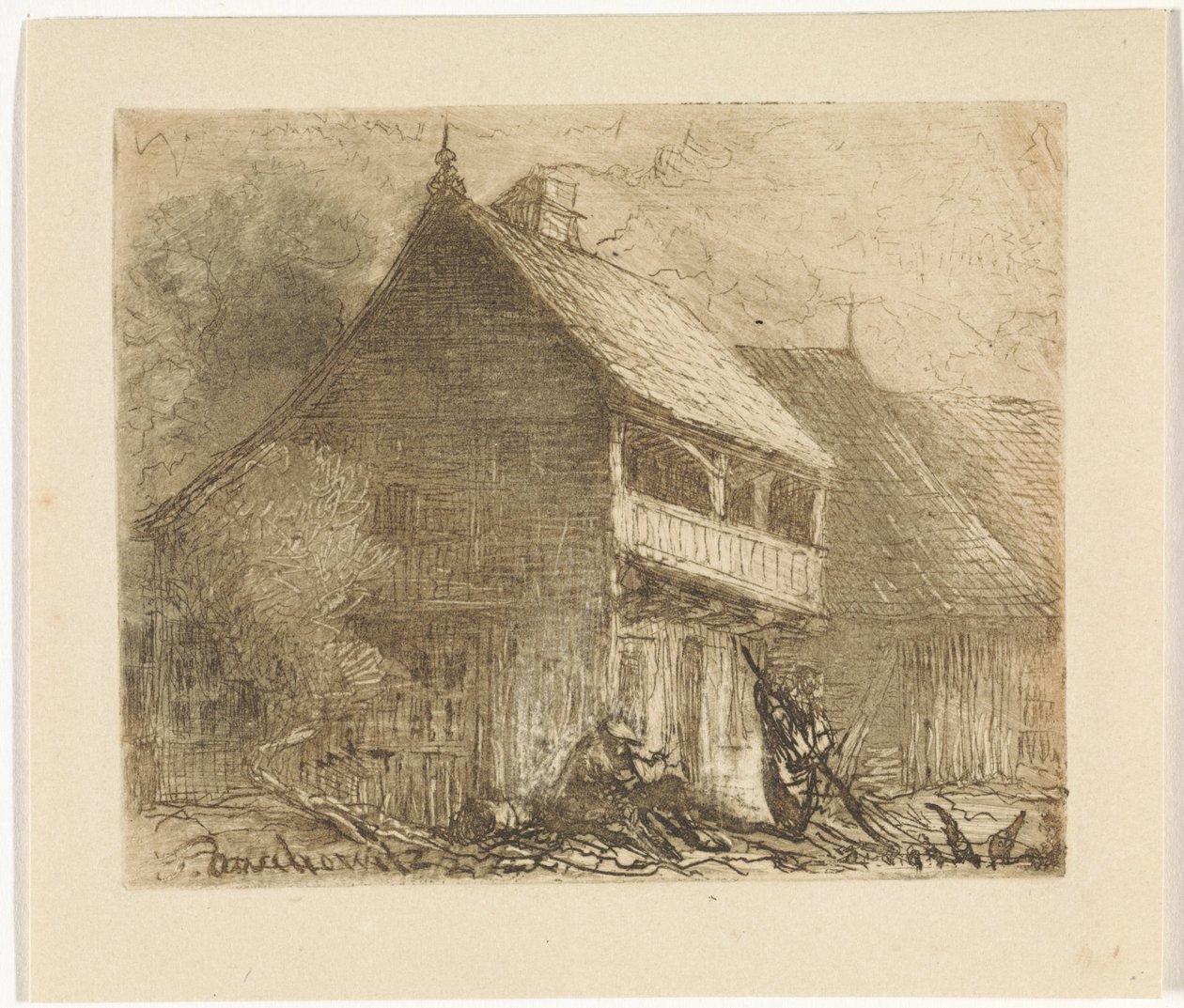 Huisje te Auschowitz in Bohemen door Johannes Tavenraat