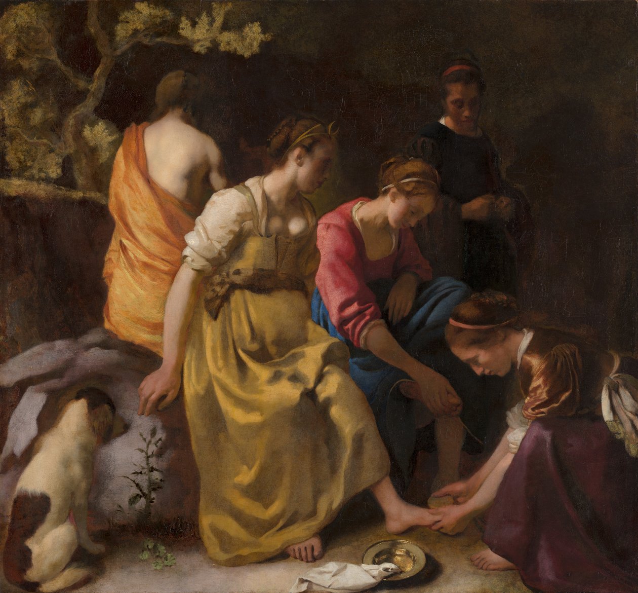 Diana und ihre Nymphen door Johannes Vermeer