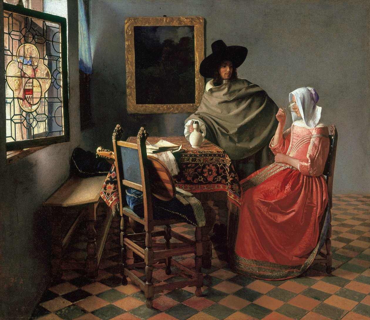 Das Weinglas door Johannes Vermeer