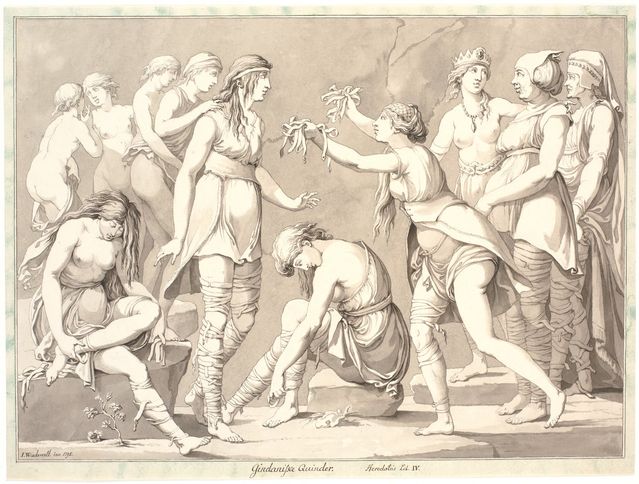 Gindanische Quinder. Herodotius Lib. IV door Johannes Wiedewelt