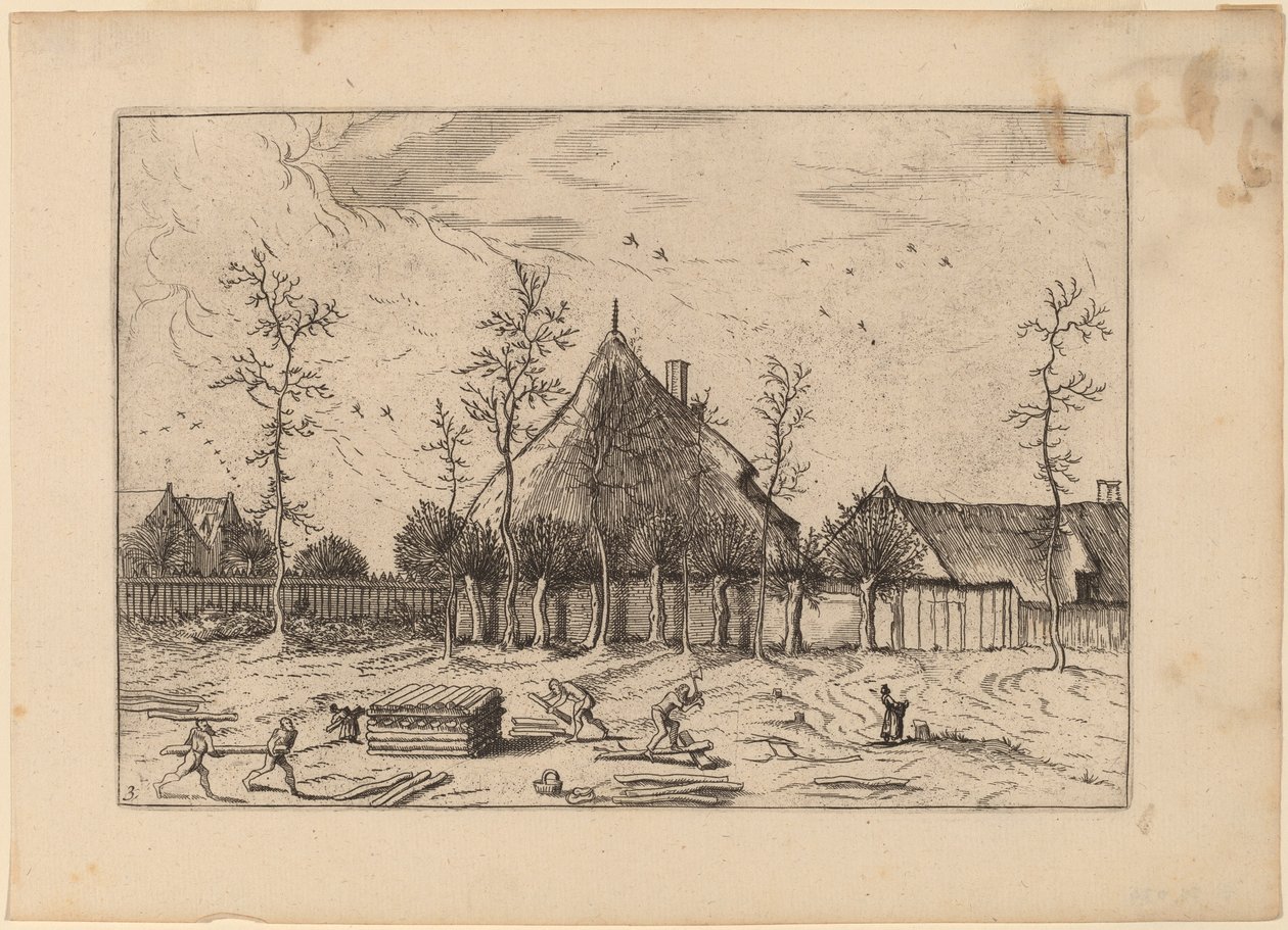 Boerderij door Johannes and Lucas van Doetechum after Master of the Small Landscapes