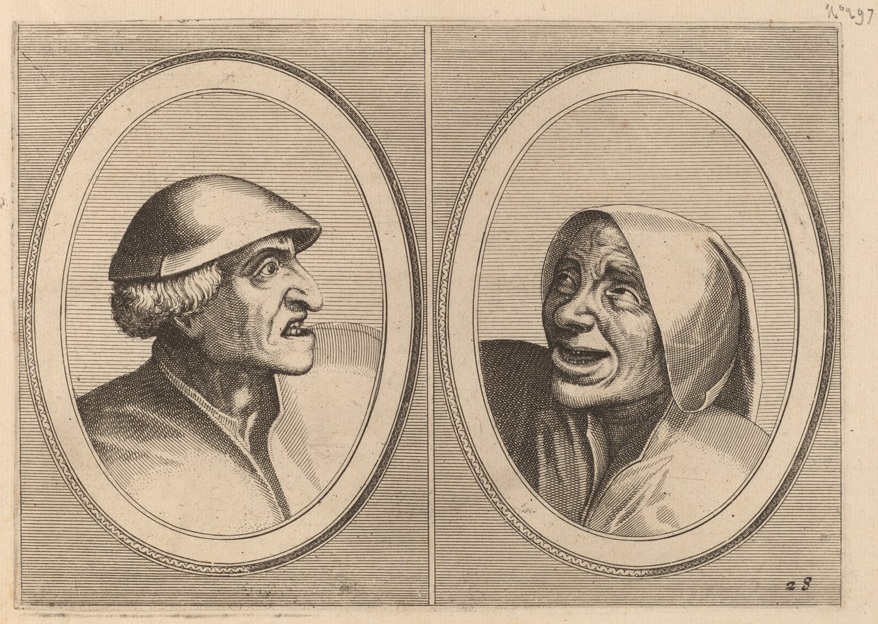 "Dief-achtighe Tijs" en "Nies Spoel-de-Nap" door Johannes and Lucas van Doetechum after Pieter Bruegel the Elder