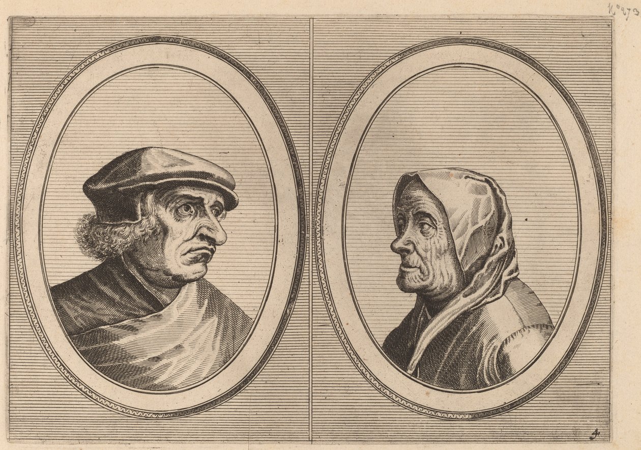 "Joris Ysegrim" en "Quastighe Jopje" door Johannes and Lucas van Doetechum after Pieter Bruegel the Elder