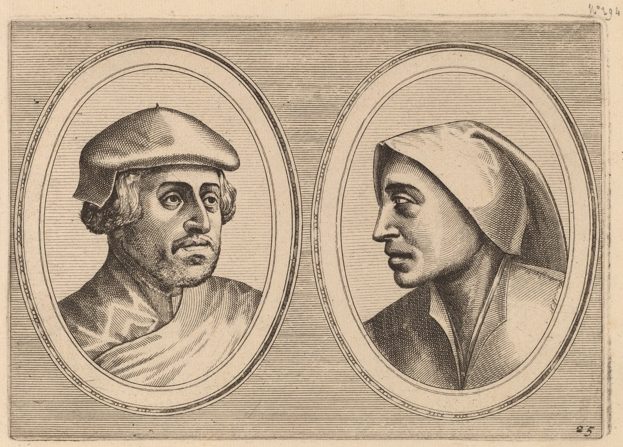 "Oprechte Lammert" en "Deughdighe Geertruyd" door Johannes and Lucas van Doetechum after Pieter Bruegel the Elder
